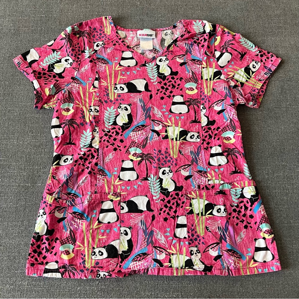 Panda scrub top